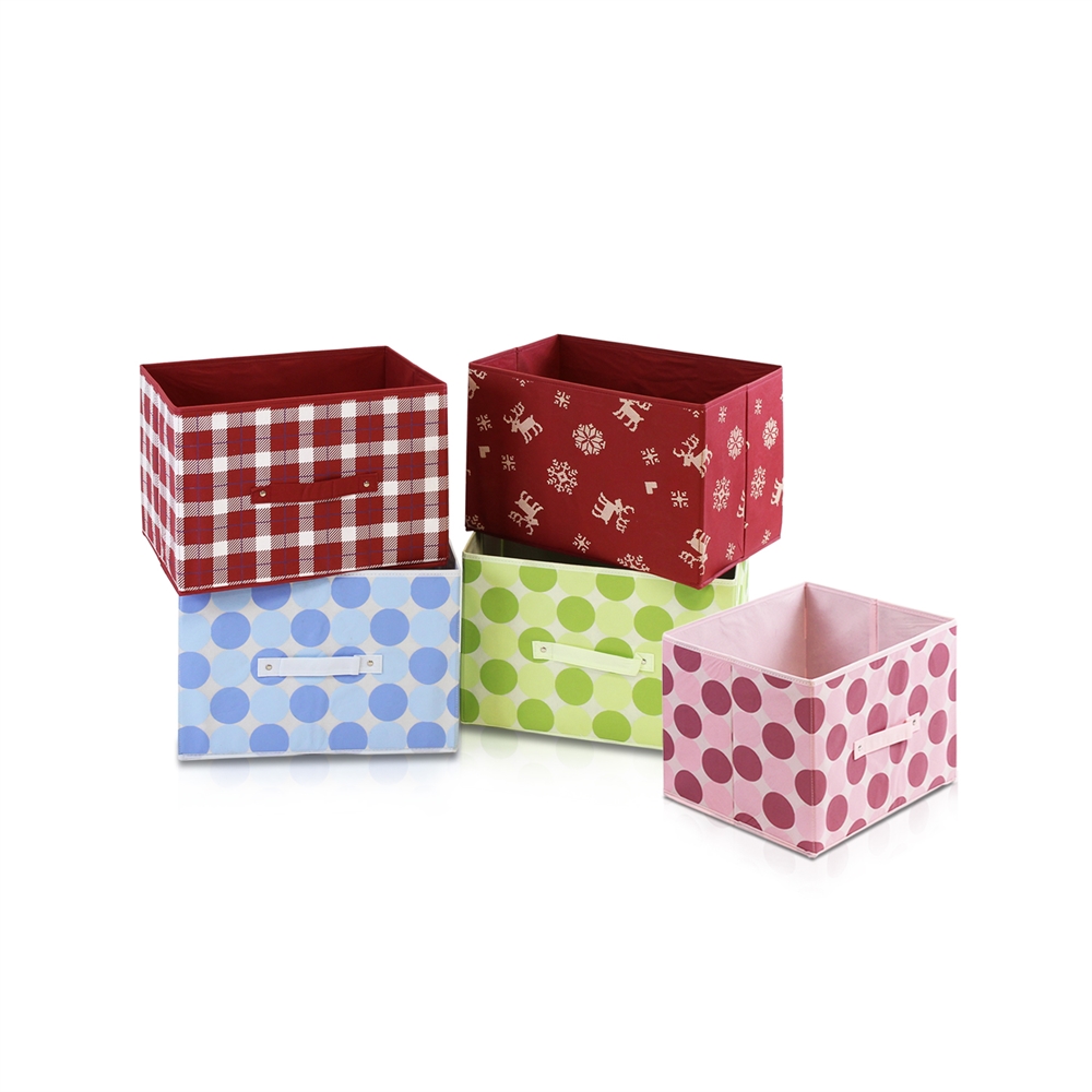 Laci  Dot Design Non-Woven Fabric Soft Storage Organizer, Blue. Picture 6