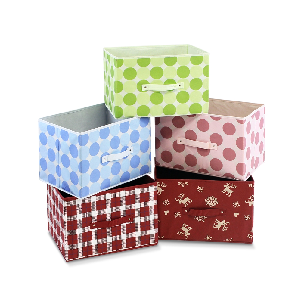 Laci  Dot Design Non-Woven Fabric Soft Storage Organizer, Blue. Picture 7