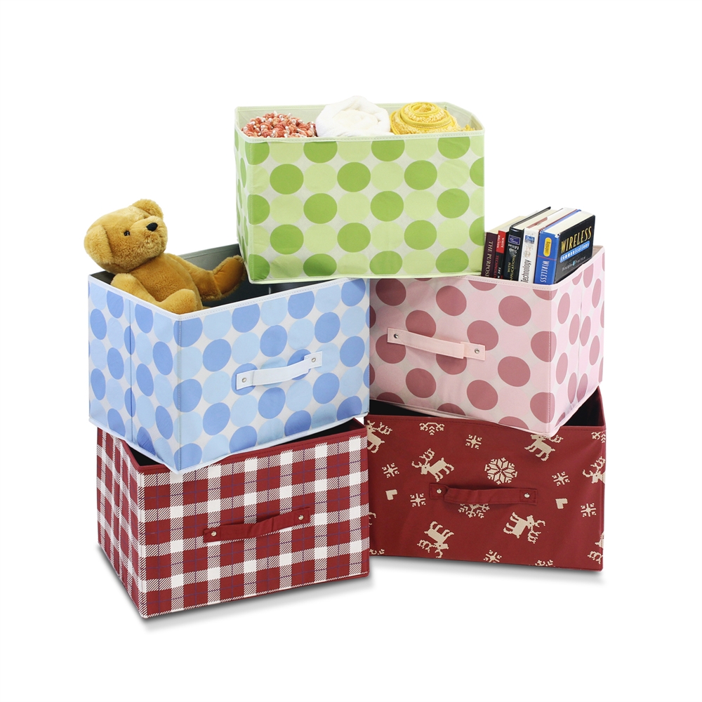 Laci  Dot Design Non-Woven Fabric Soft Storage Organizer, Blue. Picture 8
