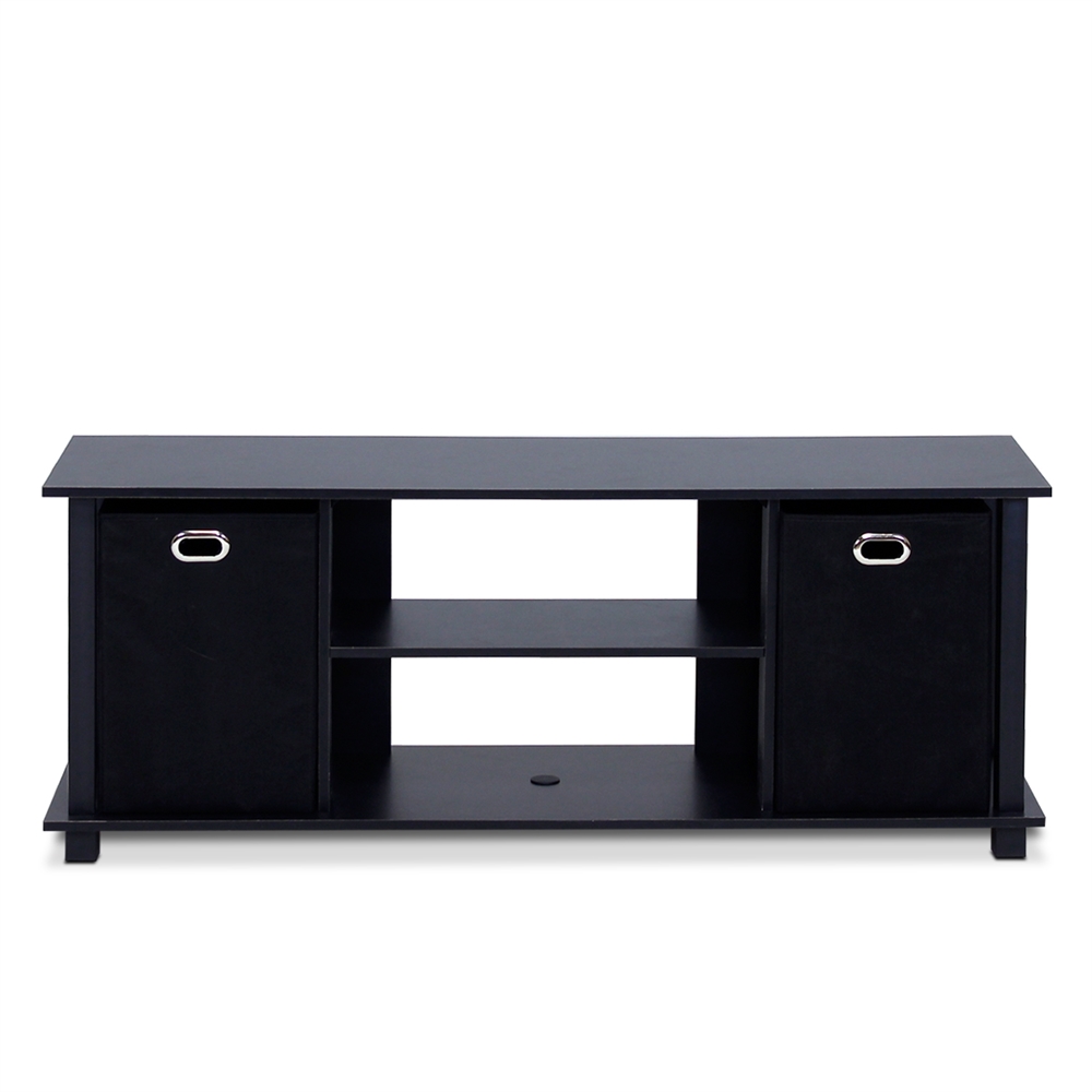 Econ Entertainment Center w/Storage Bins, Black. Picture 1