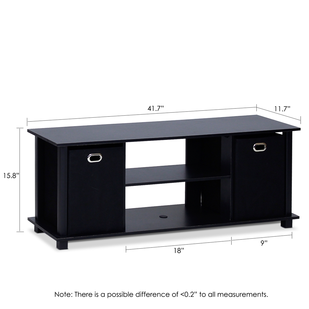 Econ Entertainment Center w/Storage Bins, Black. Picture 2