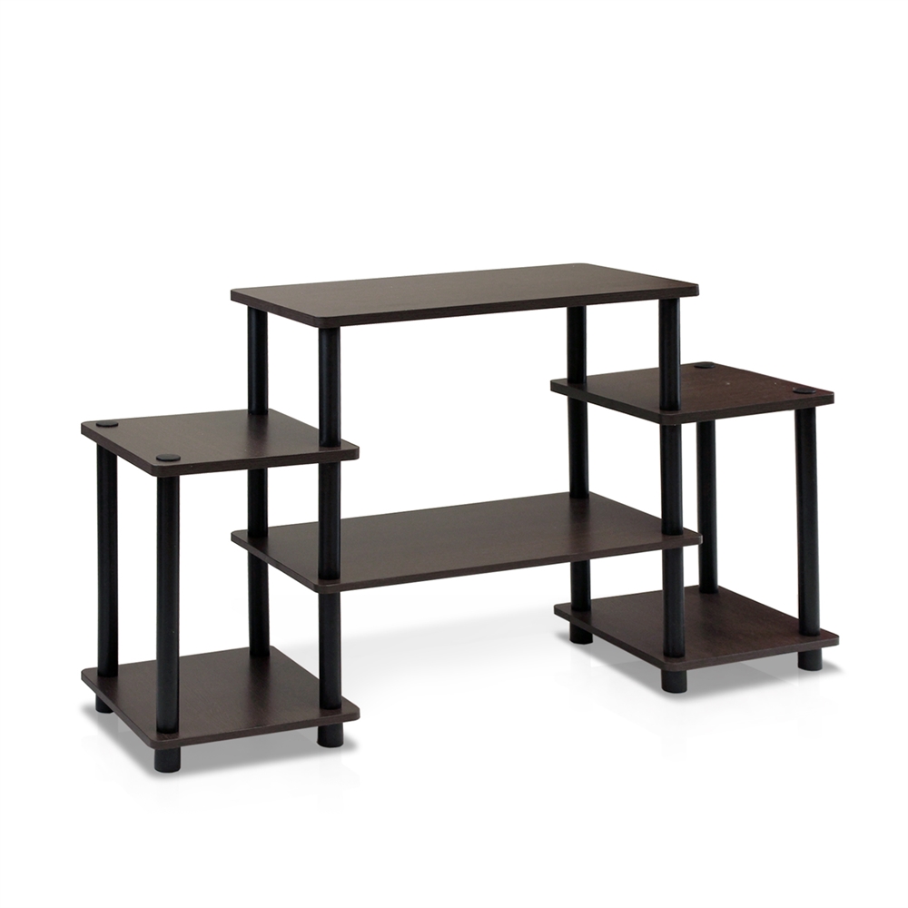 Turn-N-Tube No Tools Entertainment Center,Dark Brown/Black. Picture 1