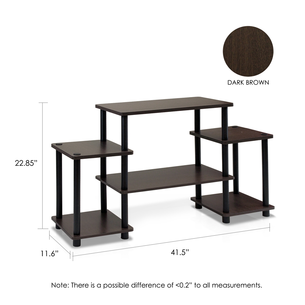 Turn-N-Tube No Tools Entertainment Center,Dark Brown/Black. Picture 3