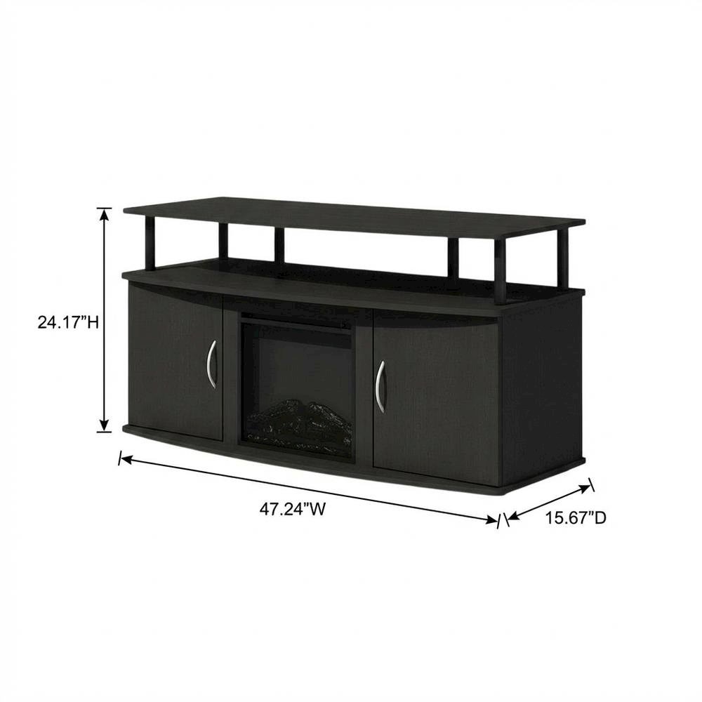 Brown Electric Fireplace TV Stand with Spacious Storage for TVs up to 55 Inches. Picture 7