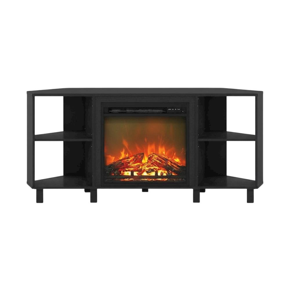 Wood TV stand with metal legs for 55-inch TVs, modern design, Americano. Picture 1