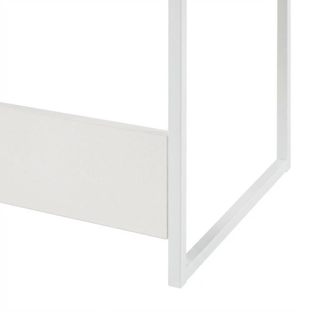 White Study Desk With Solid Finish And Spacious Workspace. Picture 6