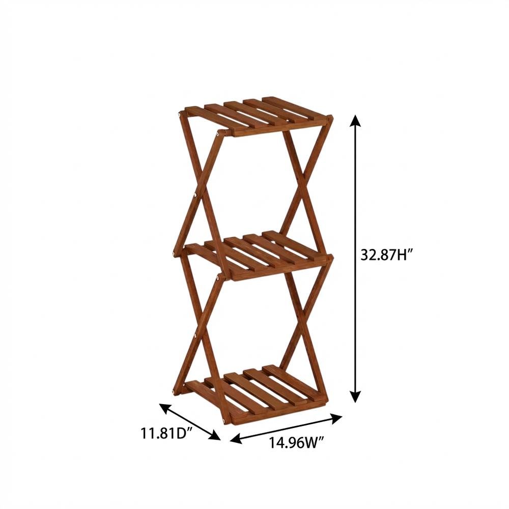 Multi-Use Folding Display Shelf With Portable Design For Garden And Patio. Picture 7