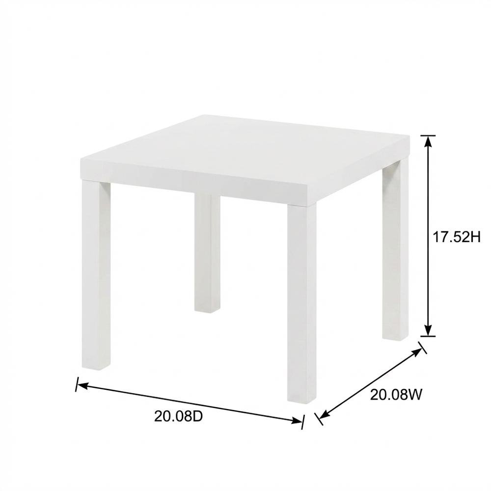 White, Side Table, Quality Build, Durable Wood Frame. Picture 7
