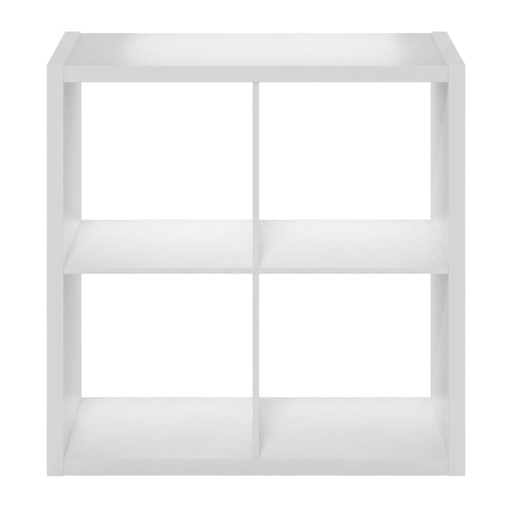 White 4-Cube Open Storage Organizer, Modular Shelving Unit. Picture 4