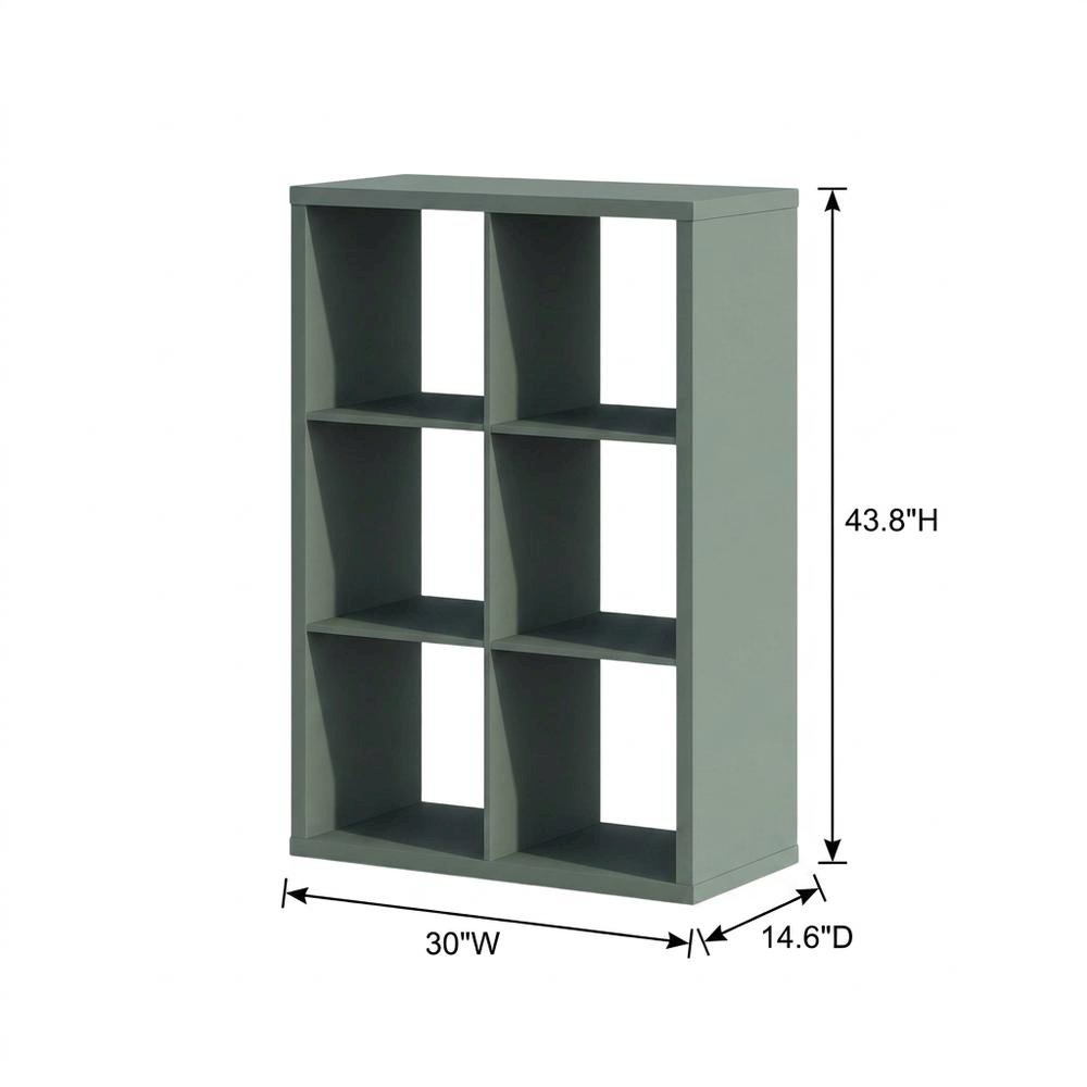 Green 6-Cube Open Shelf Closet Organizer Extra Thick Engineered Wood. Picture 7
