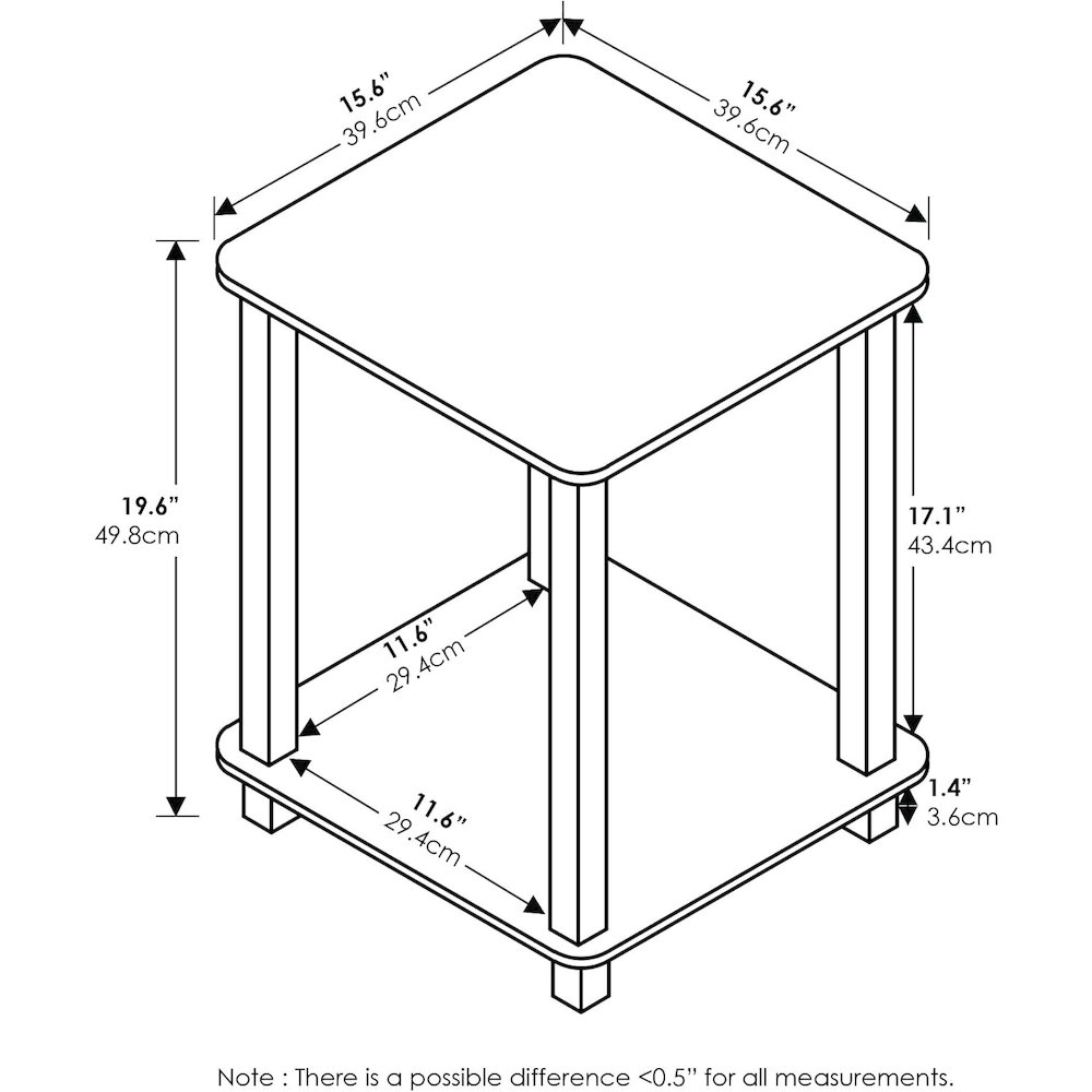 Black Wooden End Tables Set of 2 with Two-Tier Storage for Living Room. Picture 8