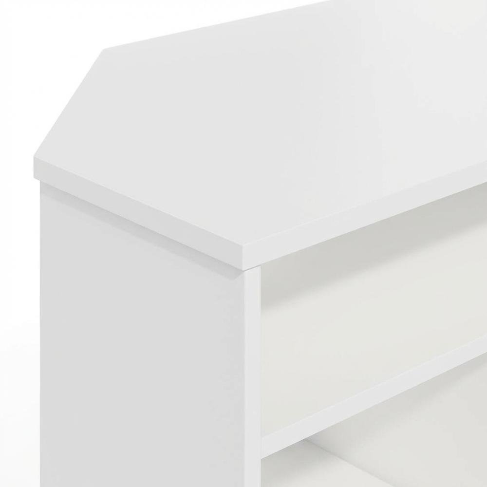 White Corner TV Stand, up to 55-Inch Flat Screens, Solid Rubberwood. Picture 5
