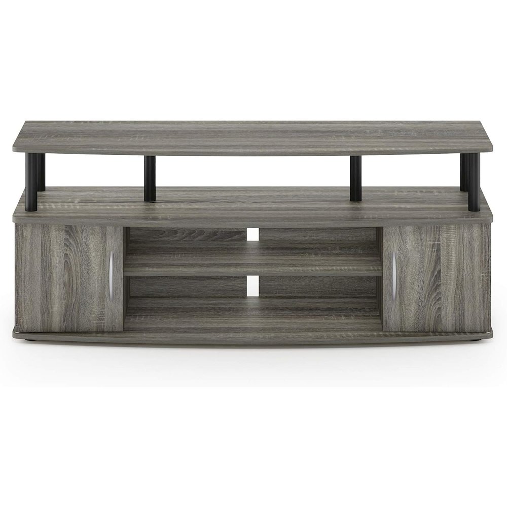 Grey 50 Inch TV Stand,Three Open Shelves and Two-Door Storage Modern TV Console. Picture 4