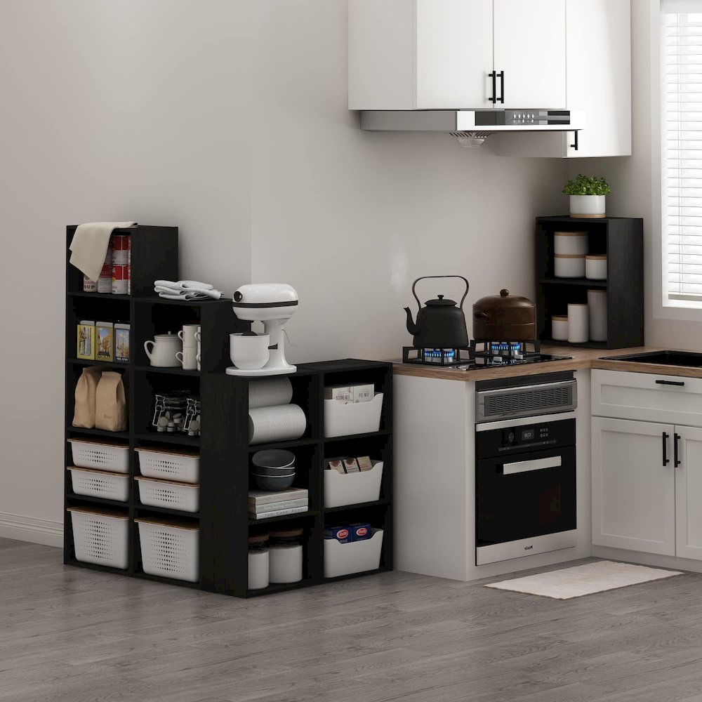 Furinno Luder 2-Tier Open Shelf Bookcase, Blackwood. Picture 2