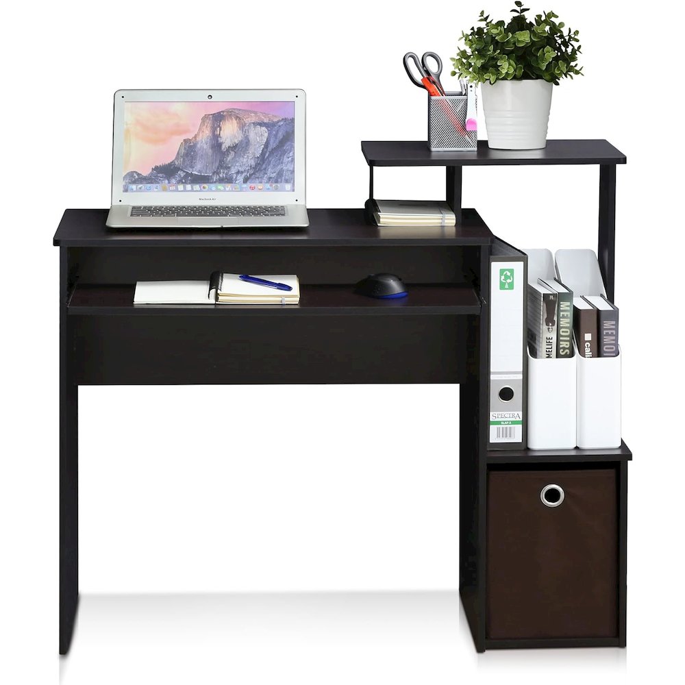 Brown Wooden Office Desk with Storage, Writing Desk and Study Desk Design. Picture 4