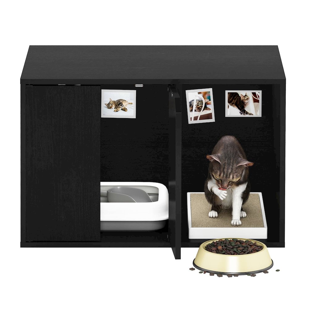 Furinno Peli Small End Table with Litter Box Enclosure, Americano. Picture 6