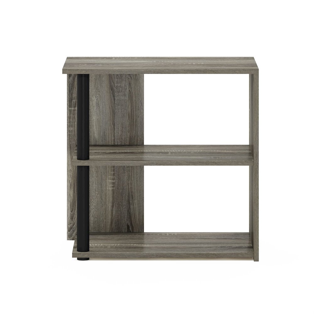 Furinno Romain 2-Tier End Table, French Oak/Black. Picture 4