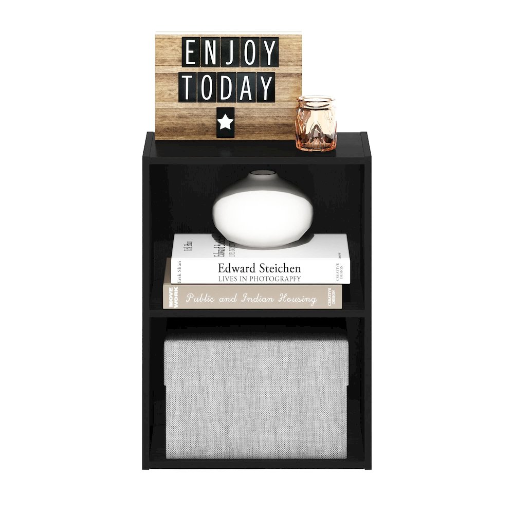 Furinno Luder 2-Tier Open Shelf Bookcase, Blackwood. Picture 6