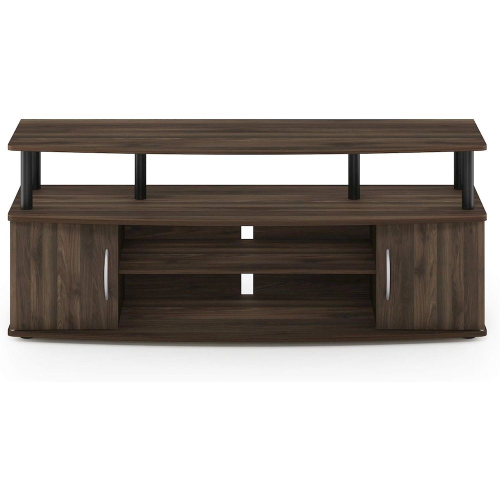 Brown 50 Inch TV Stand with Open Shelves and Dual Storage Cabinet Doors. Picture 5