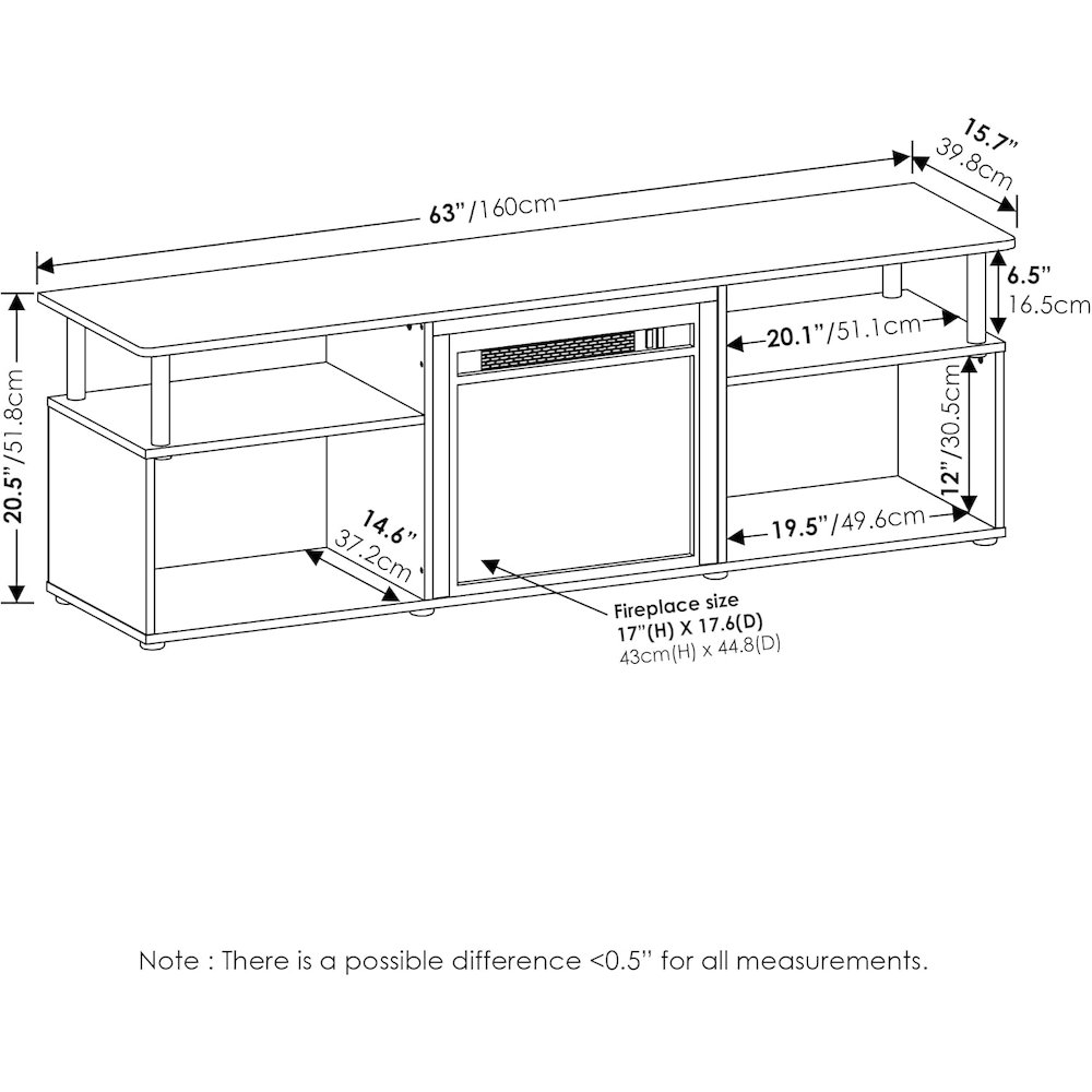 Black 70 Inch Fireplace TV Stand with Four Shelves and Elegant Electric Insert. Picture 8