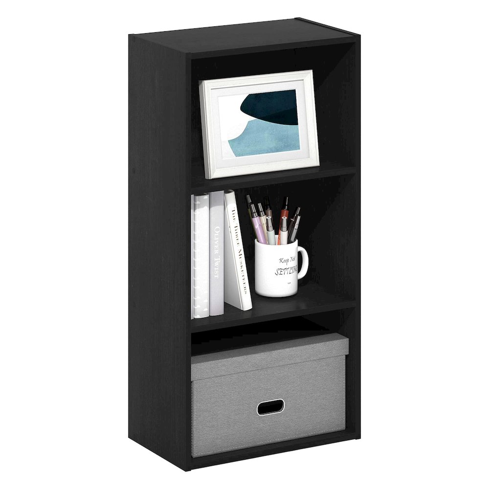 Furinno Luder 3-Tier Open Shelf Bookcase, Blackwood. Picture 5