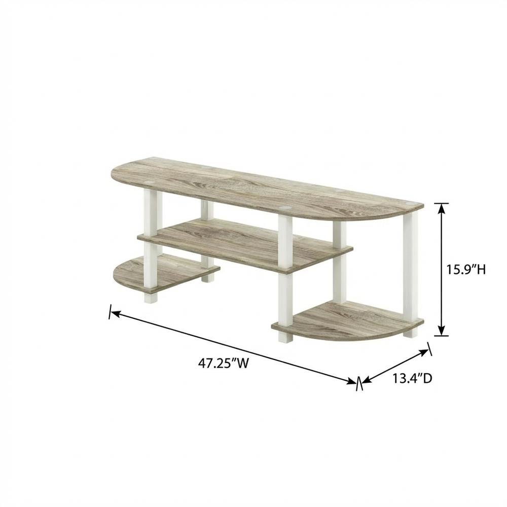 Wood TV Stand with Sonoma Oak/White Finish for Entertainment Center. Picture 7
