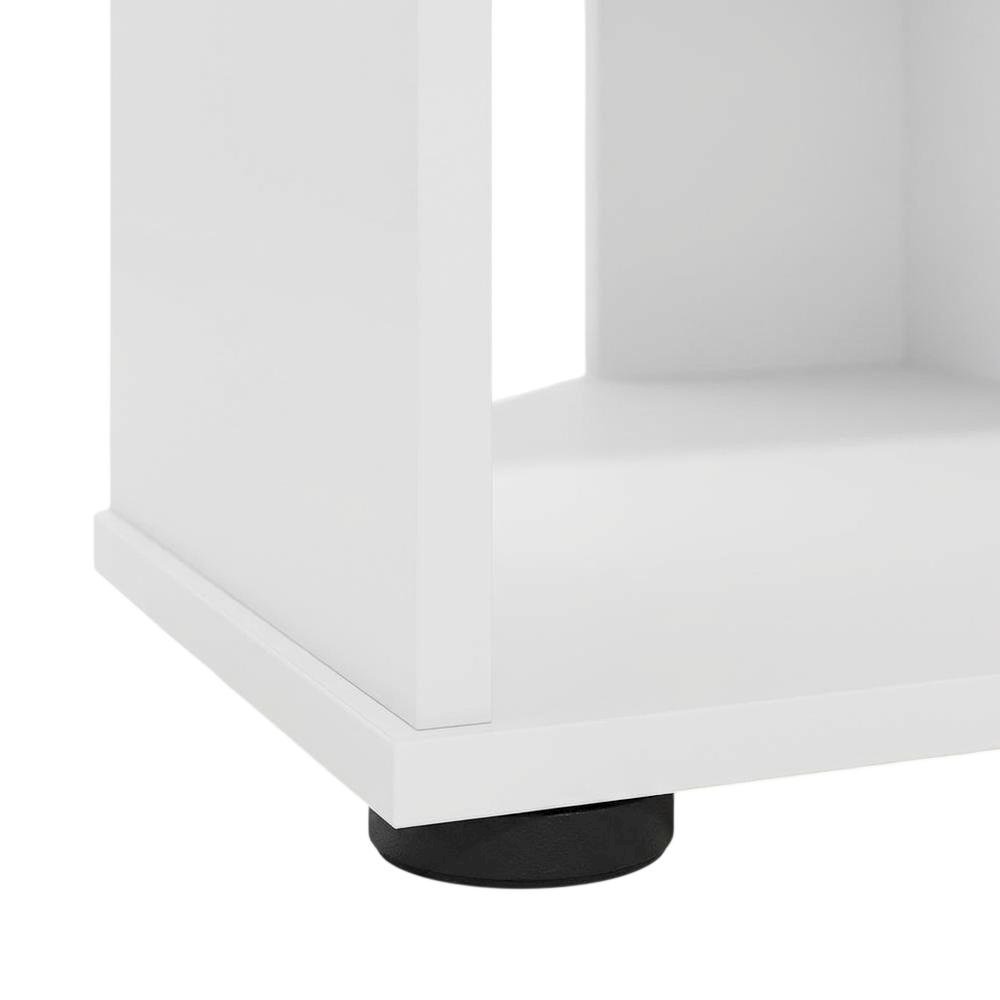 White Corner TV Stand, up to 55-Inch Flat Screens, Solid Rubberwood. Picture 6