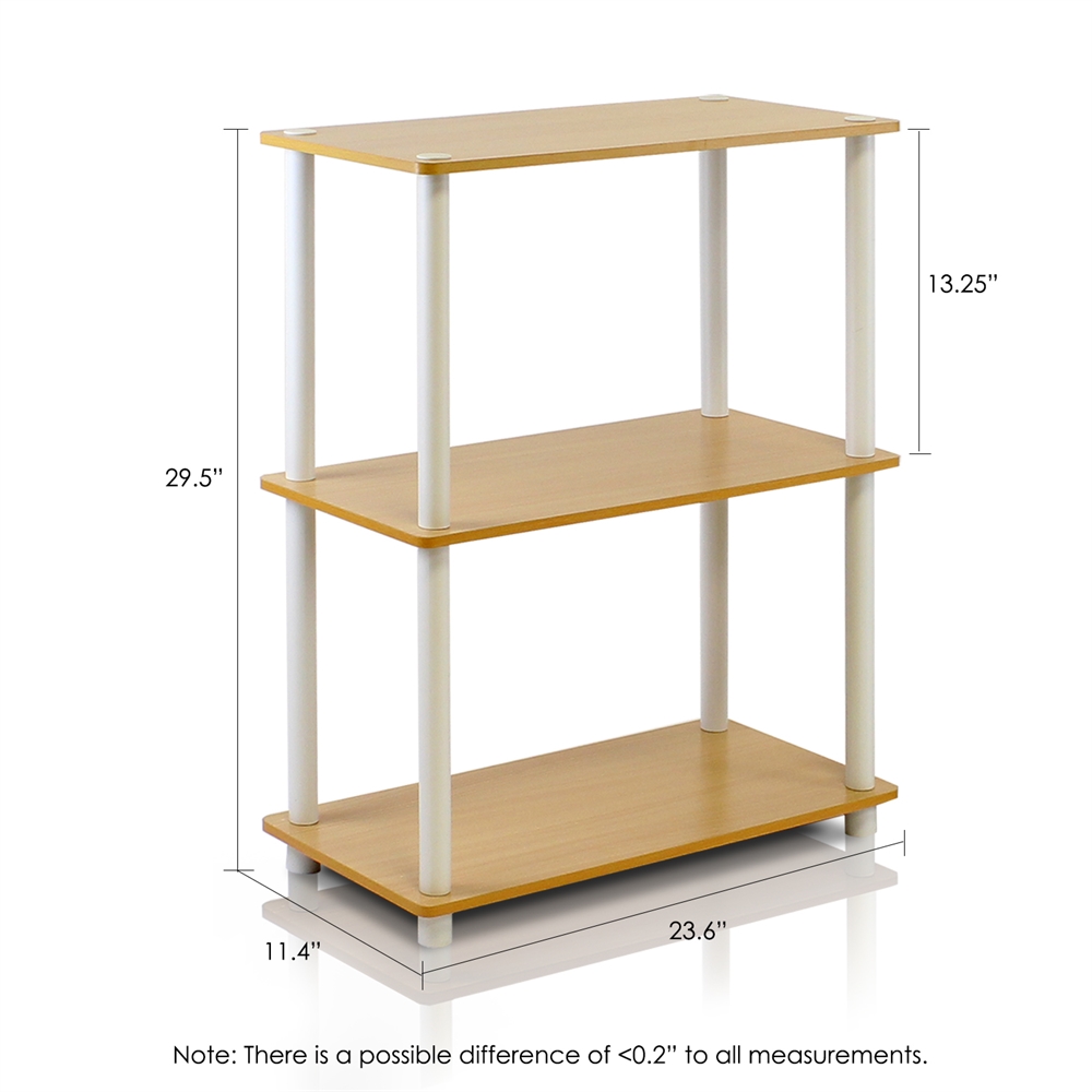 Turn-N-Tube 3-Tier Compact Multipurpose Shelf Display Rack, Beech. Picture 2