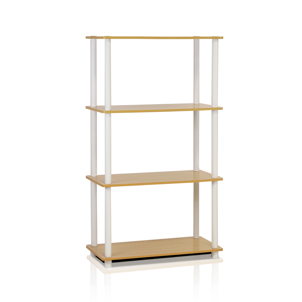 Turn-N-Tube 4-Tier Multipurpose Shelf Display Rack, Beech/White,. Picture 1