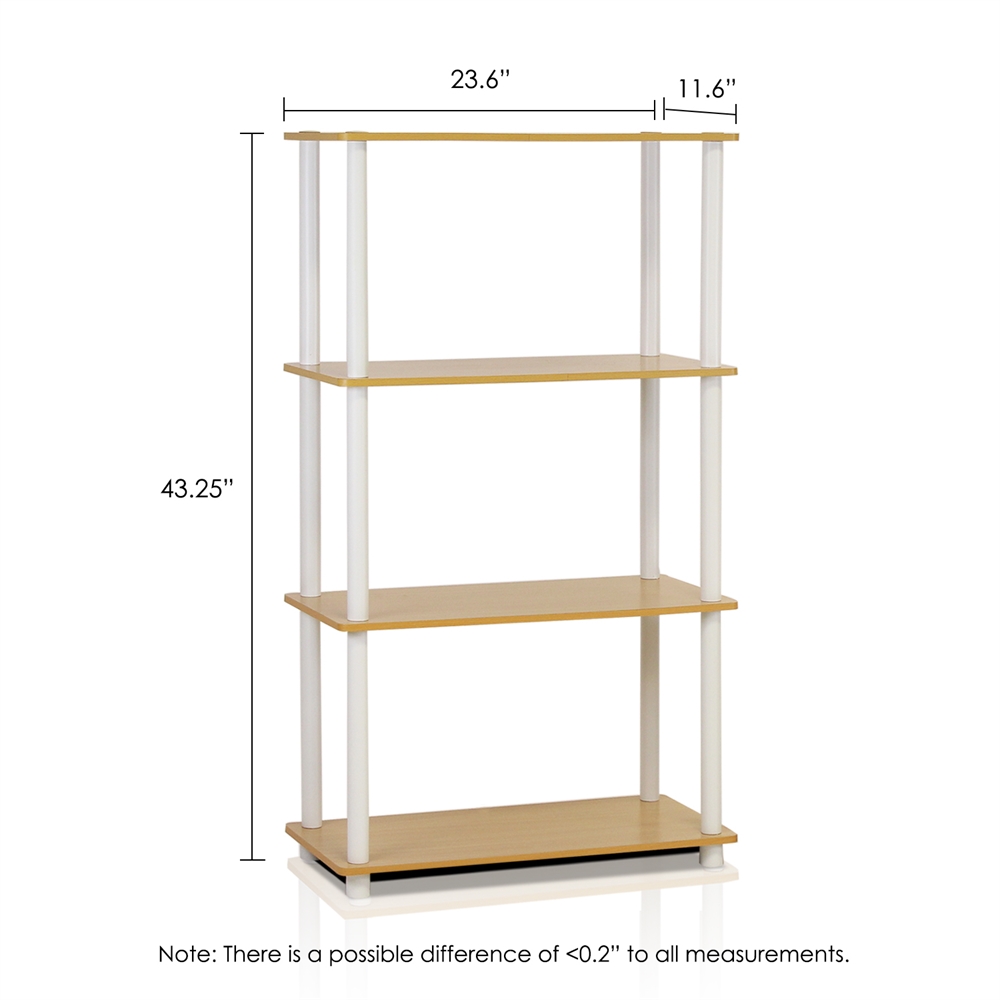 Turn-N-Tube 4-Tier Multipurpose Shelf Display Rack, Beech/White,. Picture 2