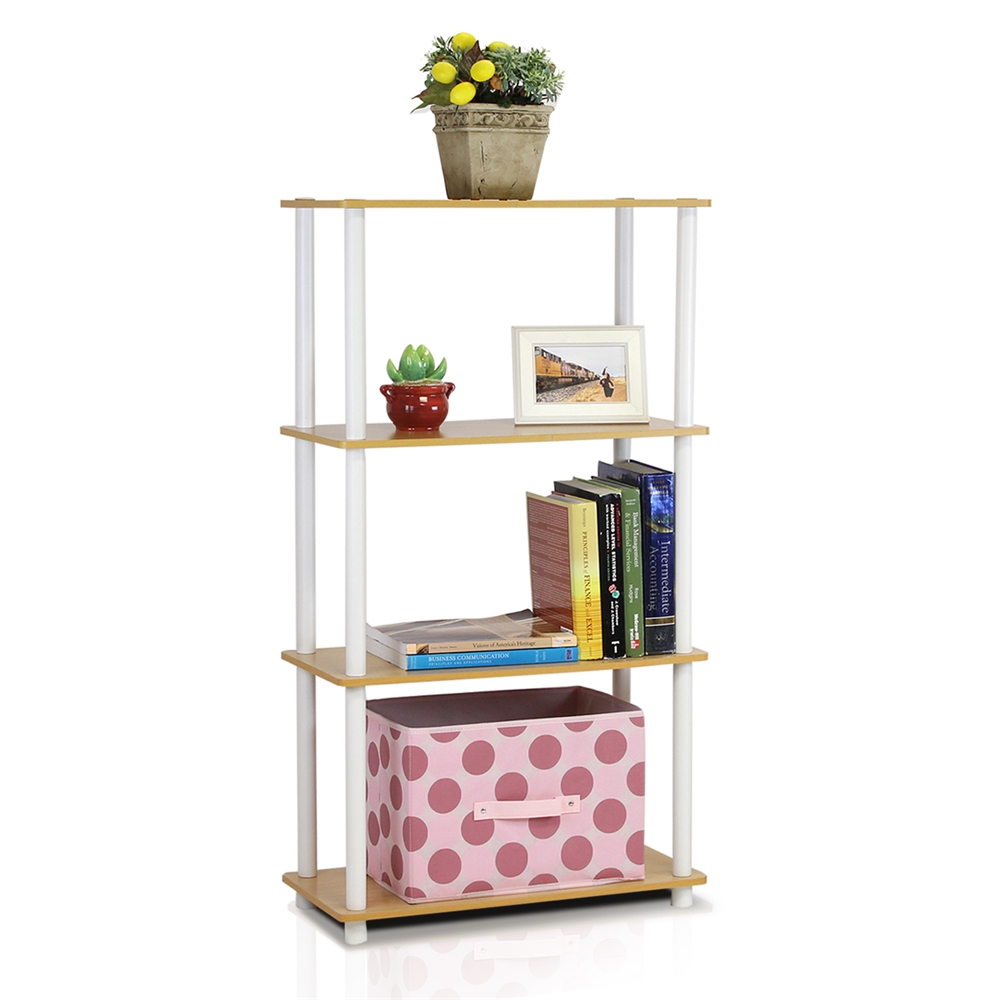Turn-N-Tube 4-Tier Multipurpose Shelf Display Rack, Beech/White,. Picture 3