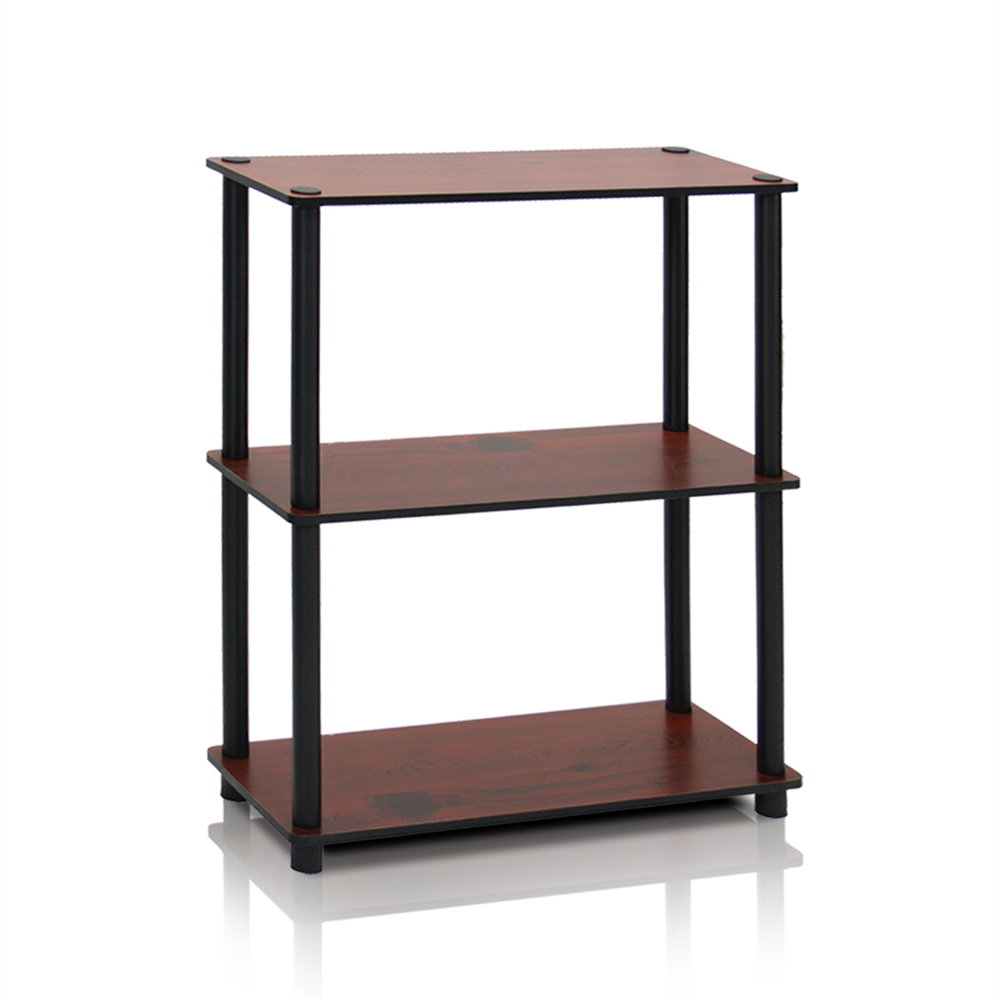 Turn-N-Tube 3-Tier Compact Multipurpose Shelf Display Rack, Dark Cherry. Picture 1