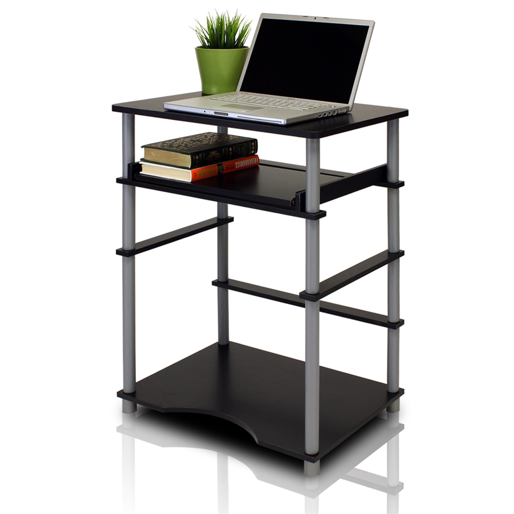 Home Laptop Notebook Computer Desk, Black/Grey. Picture 1
