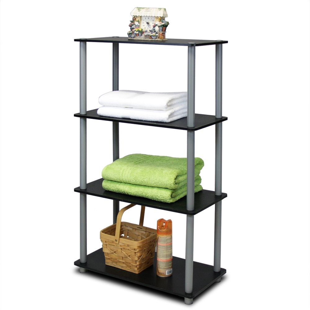 Turn-N-Tube 4-Tier Multipurpose Shelf Display Rack, Black/Grey. Picture 3