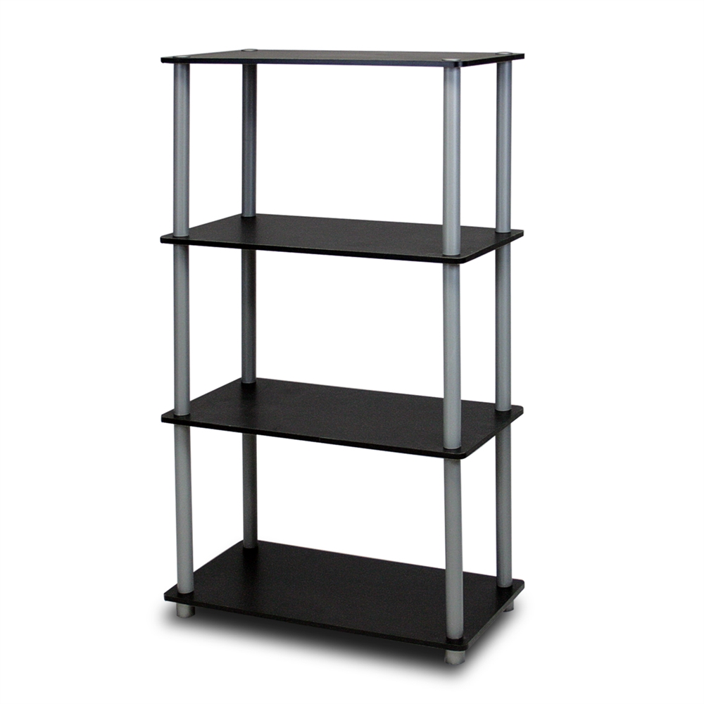 Turn-N-Tube 4-Tier Multipurpose Shelf Display Rack, Black/Grey. Picture 4