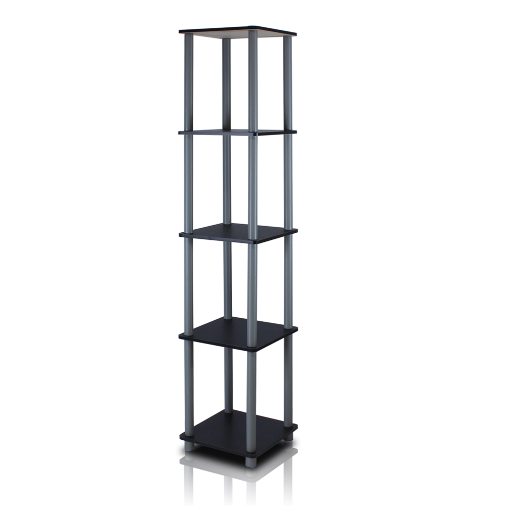Turn-N-Tube 5-Tier Corner Square Rack Display Shelf, Black/Grey. Picture 4