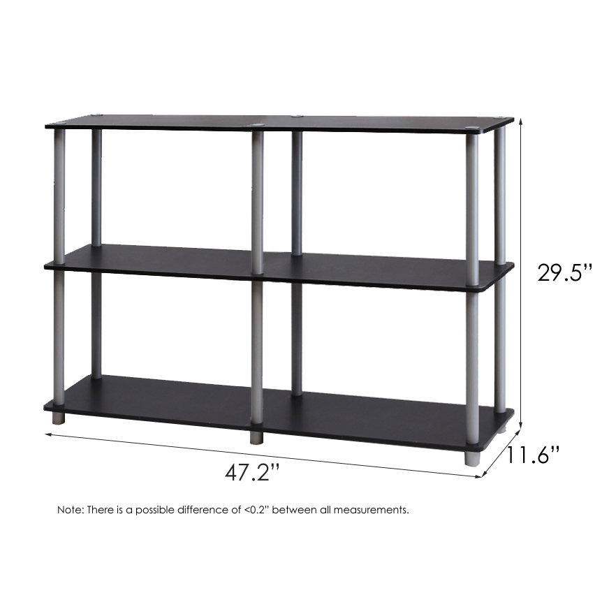 Turn-N-Tube 3-Tier Double Size Storage Display Rack, Black/Grey. Picture 2