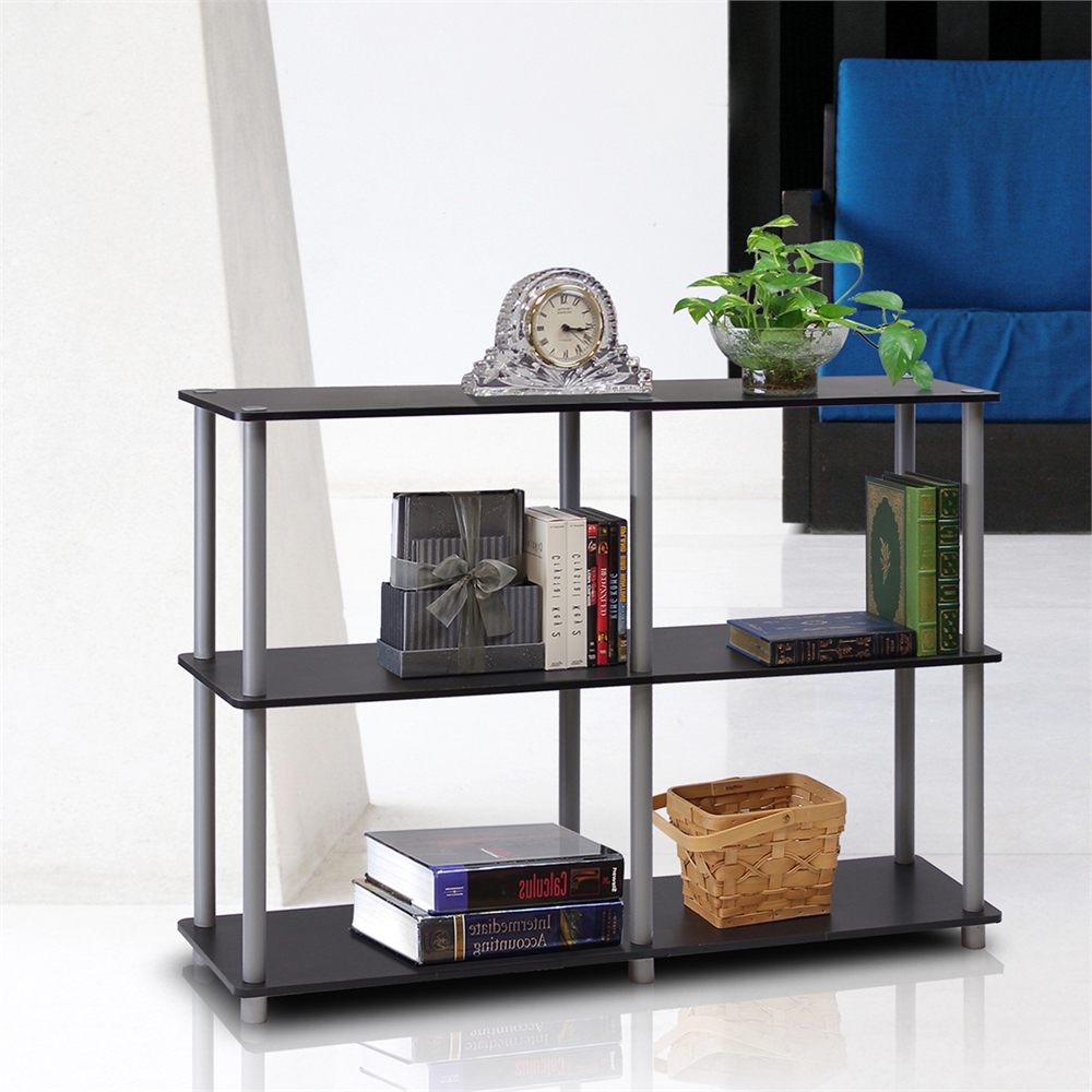 Turn-N-Tube 3-Tier Double Size Storage Display Rack, Black/Grey. Picture 3
