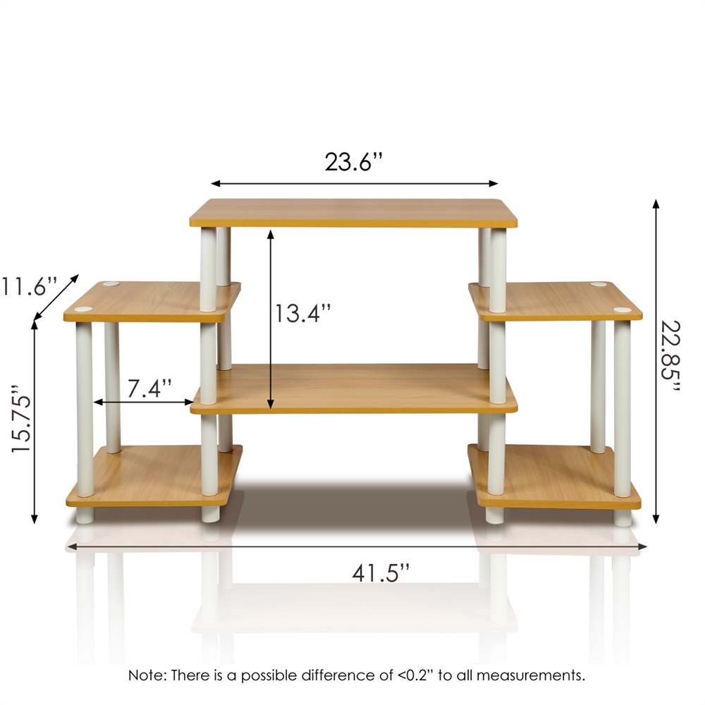 Turn-N-Tube No Tools Entertainment Center, Beech/White. Picture 4