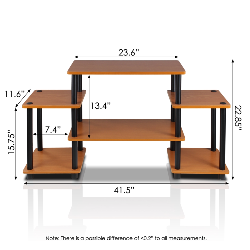 Turn-N-Tube No Tools Entertainment Center, Light Cherry/Black. Picture 2
