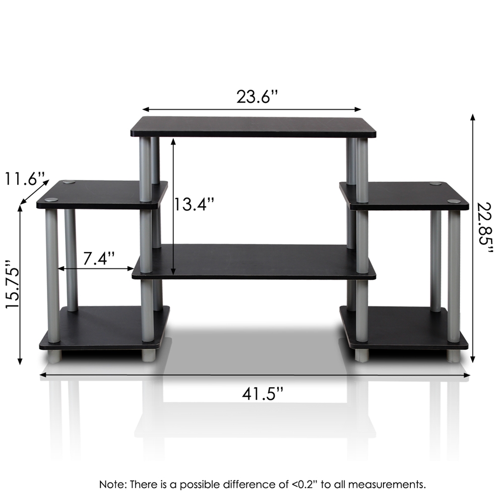 Turn-N-Tube No Tools Entertainment Center, Black/Grey. Picture 1