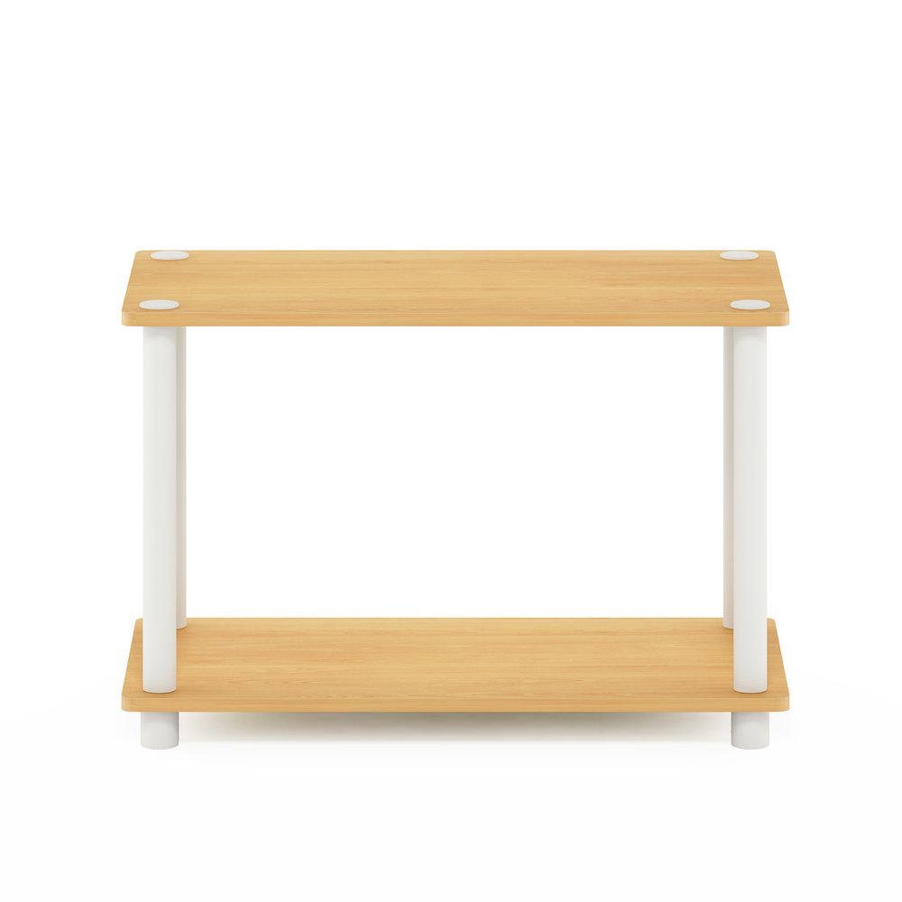 Turn-N-Tube 2-Tier No Tools Tube Shelf/End Table, Beech/White. Picture 3