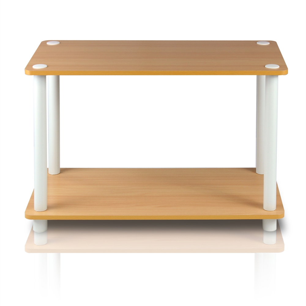 Turn-N-Tube 2-Tier No Tools Tube Shelf/End Table, Beech/White. Picture 4