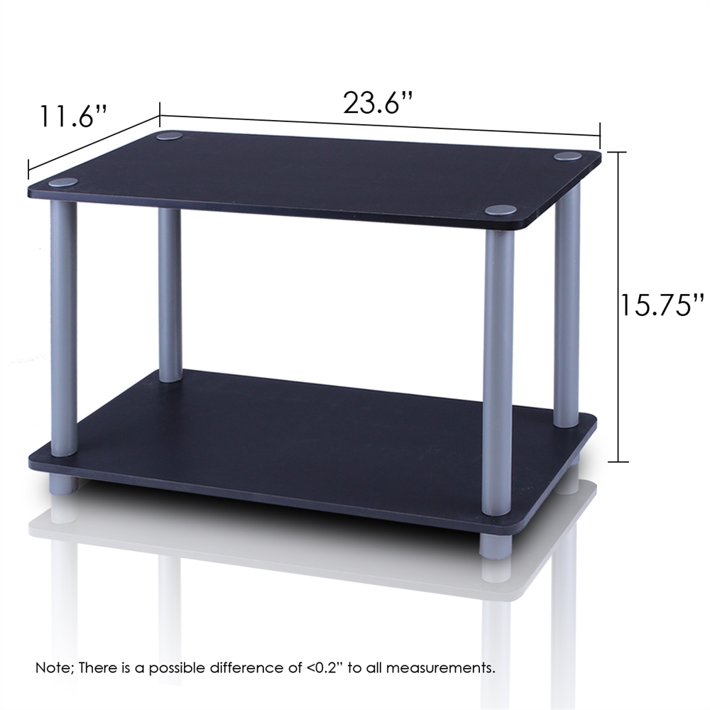Turn-N-Tube 2-Tier No Tools Tube Shelf/End Table, Black/Grey. Picture 2