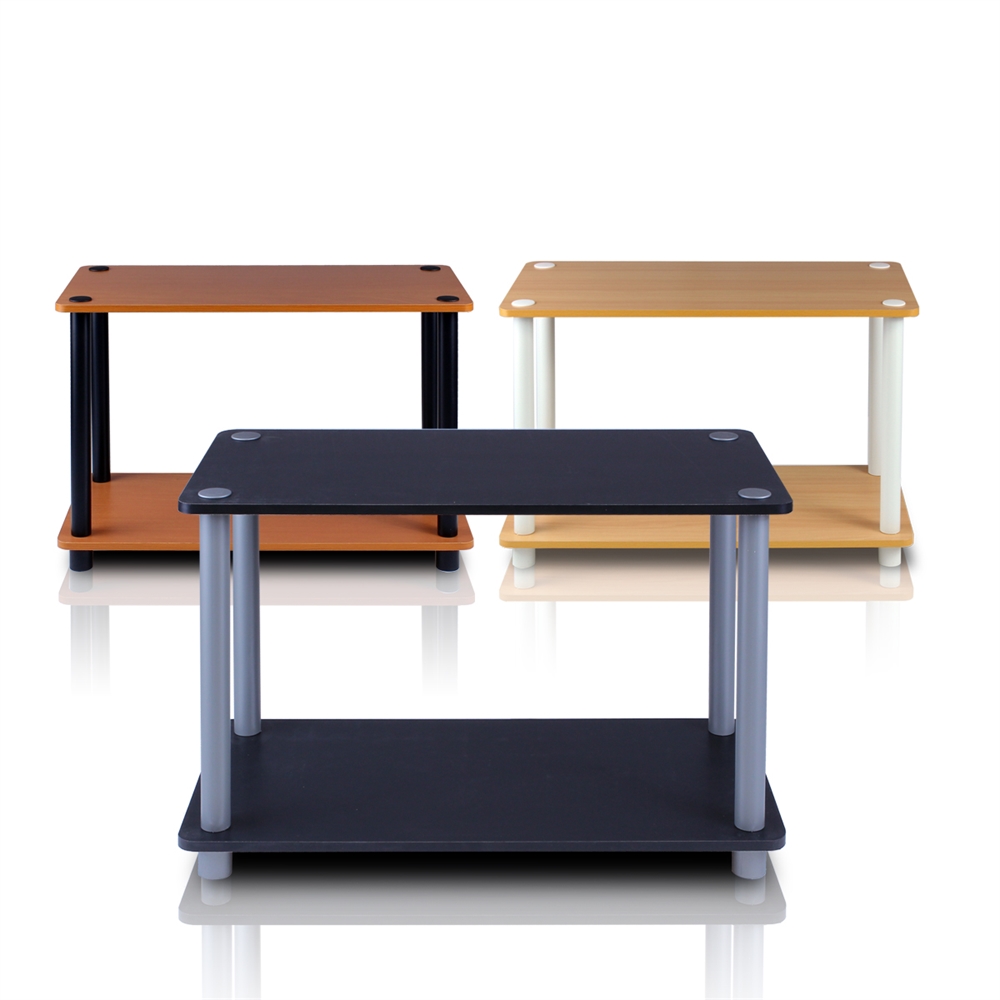Turn-N-Tube 2-Tier No Tools Tube Shelf/End Table, Black/Grey. Picture 4