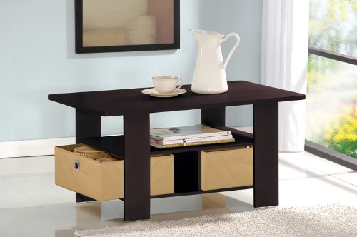 Coffee Table w/Bin Drawer, Espresso/Brown. Picture 4