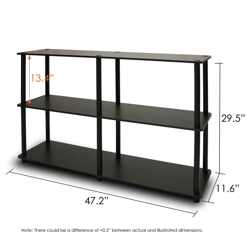 Turn-N-Tube 3-Tier Double Size Storage Display Rack, Espresso/Black. Picture 2