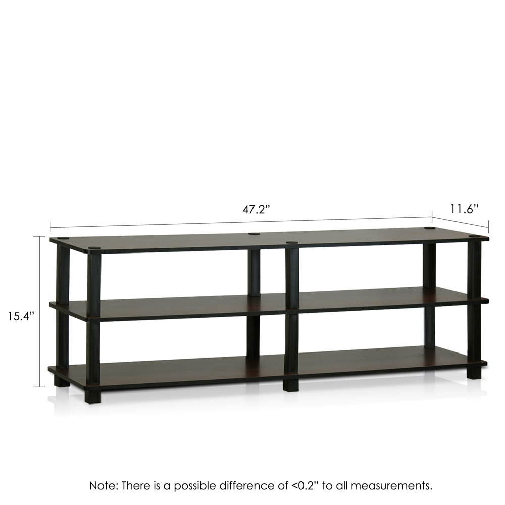 TST No Tools 3-Tier Wide Shoe Storage Rack, Dark Brown/Black. Picture 2