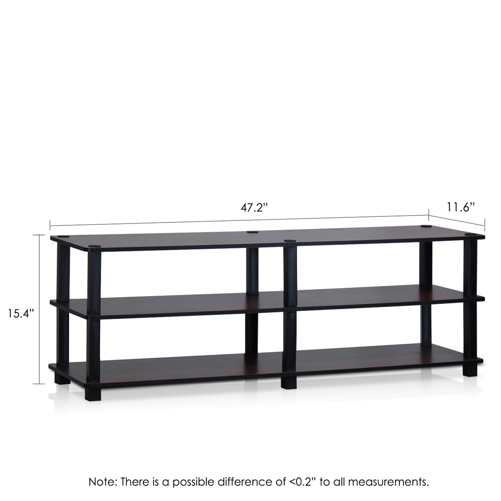 TST No Tools 3-Tier Wide Shoe Storage Rack, Dark Cherry/Black. Picture 2