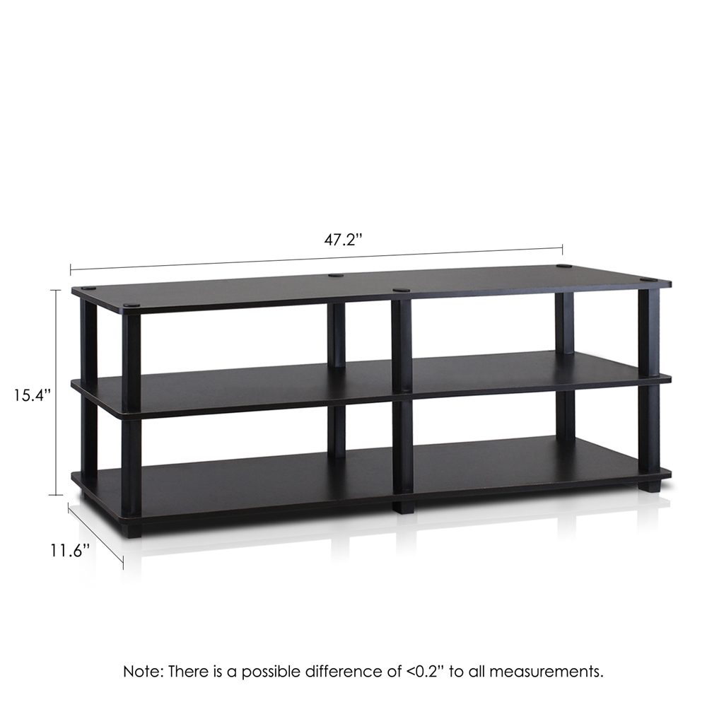 TST No Tools 3-Tier Wide Shoe Storage Rack, Espresso/Black. Picture 2
